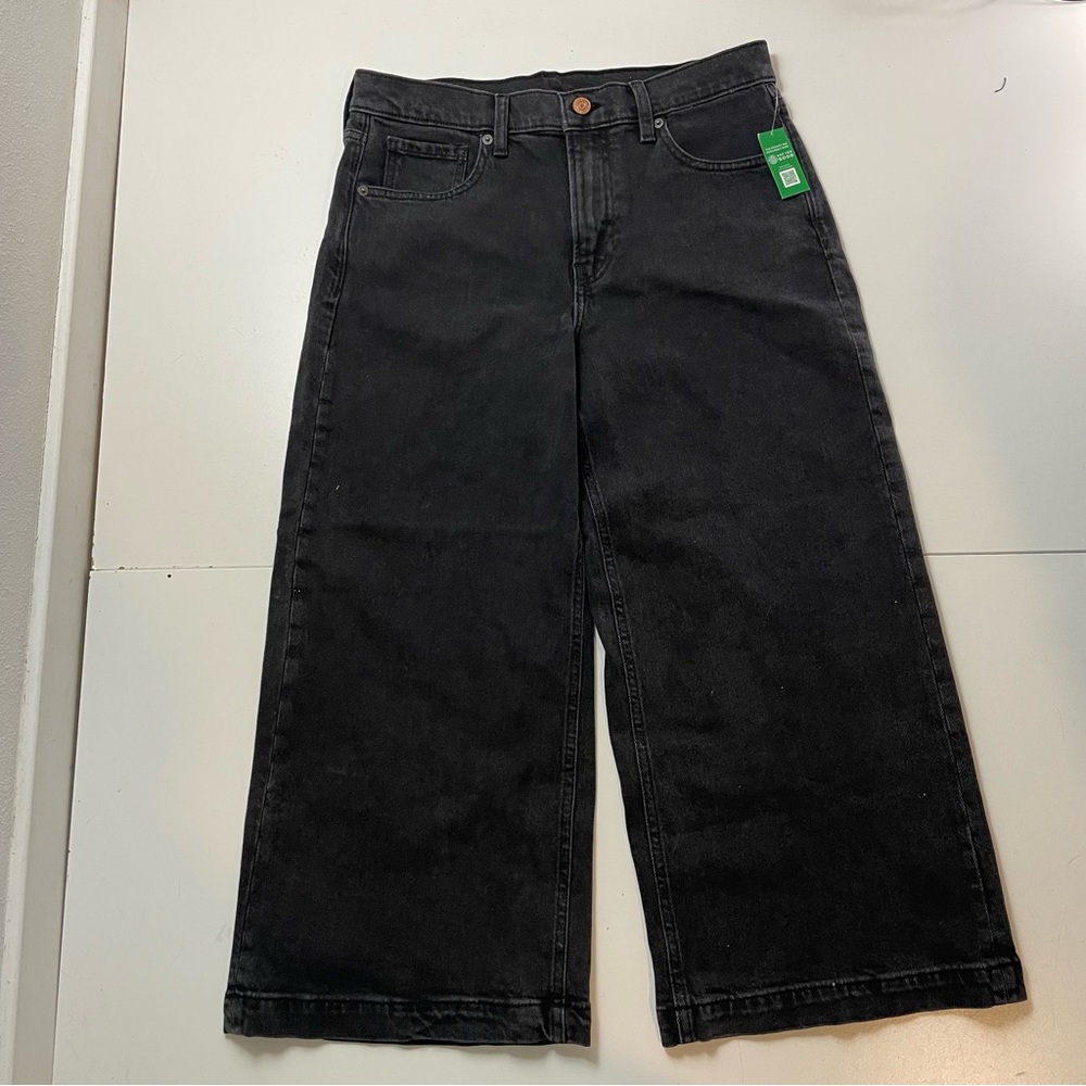 NEW Wide Legs Gap Women Black Crop Jeans size 29/8P Coastal Cowgirl Boho Western